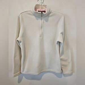 L.L. BEAN WOMEN'S OFF WHITE LONG SLEEVED PULLOVER FLEECE SWEATSHIRT SIZE SMALL